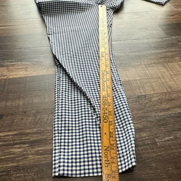 Theory Classic Skinny Mid Rise Pants Blue Gingham Womens 12 Viscose Stretch USA - Picture 11 of 13